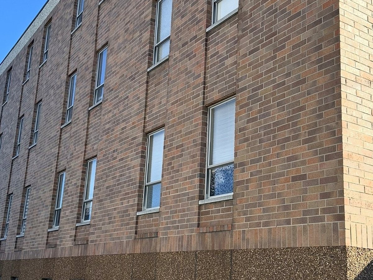 Brick facade detail at Leonia Business Center